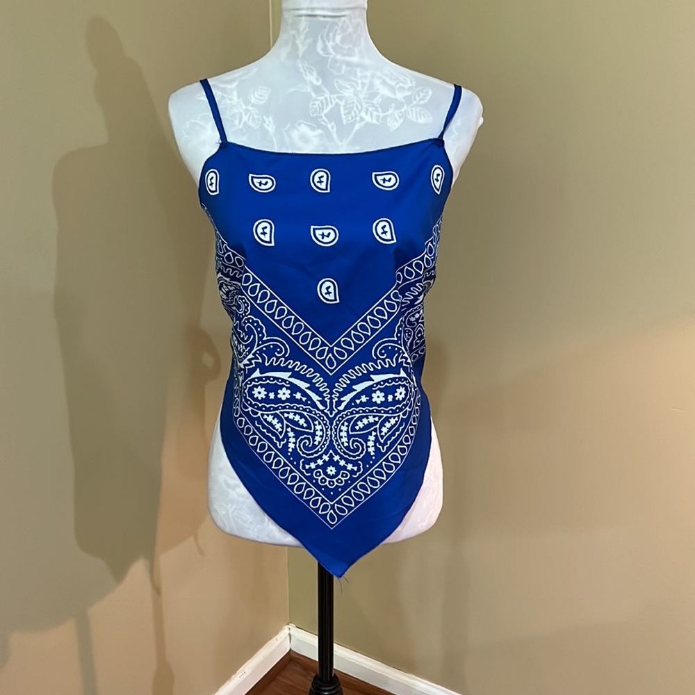 Bandanna Blue top adjustable size XL any3 for$25